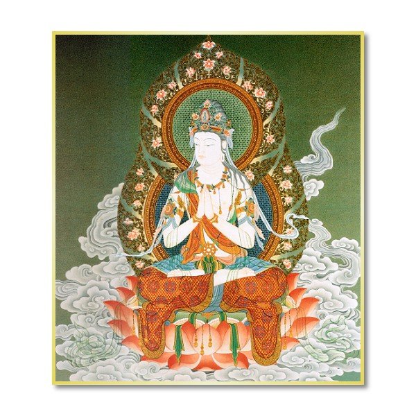 お買得】 仏像仏画チベット美術卸の天竺堂仏画掛け軸 勢至菩薩 肉筆画 一点もの